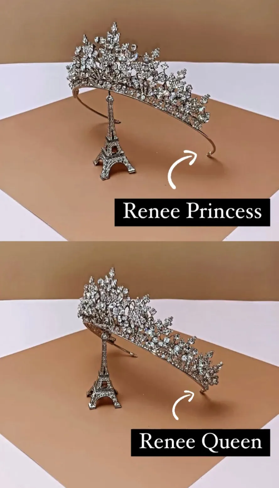 Ellee Real Bride Adorned with RENEE Queen Swarovski Luxurious Bridal Tiara