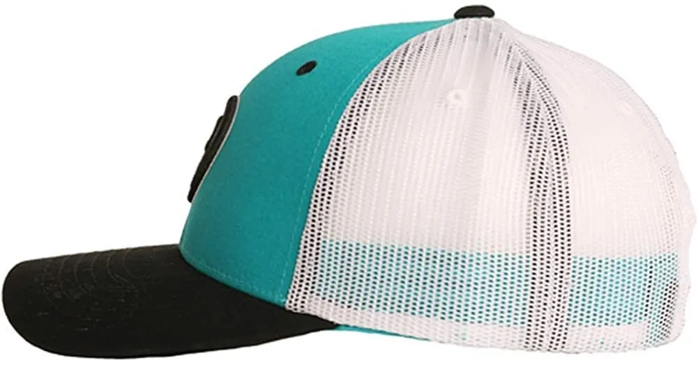 Embroidered Logo Mesh Snapback, Teal