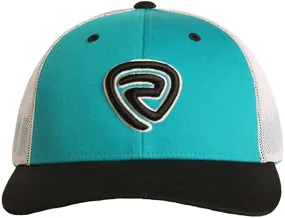 Embroidered Logo Mesh Snapback, Teal