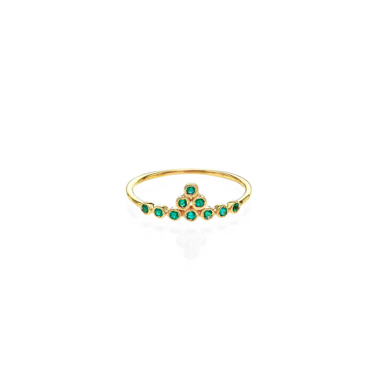 Emerald & Gold Tiara Ring