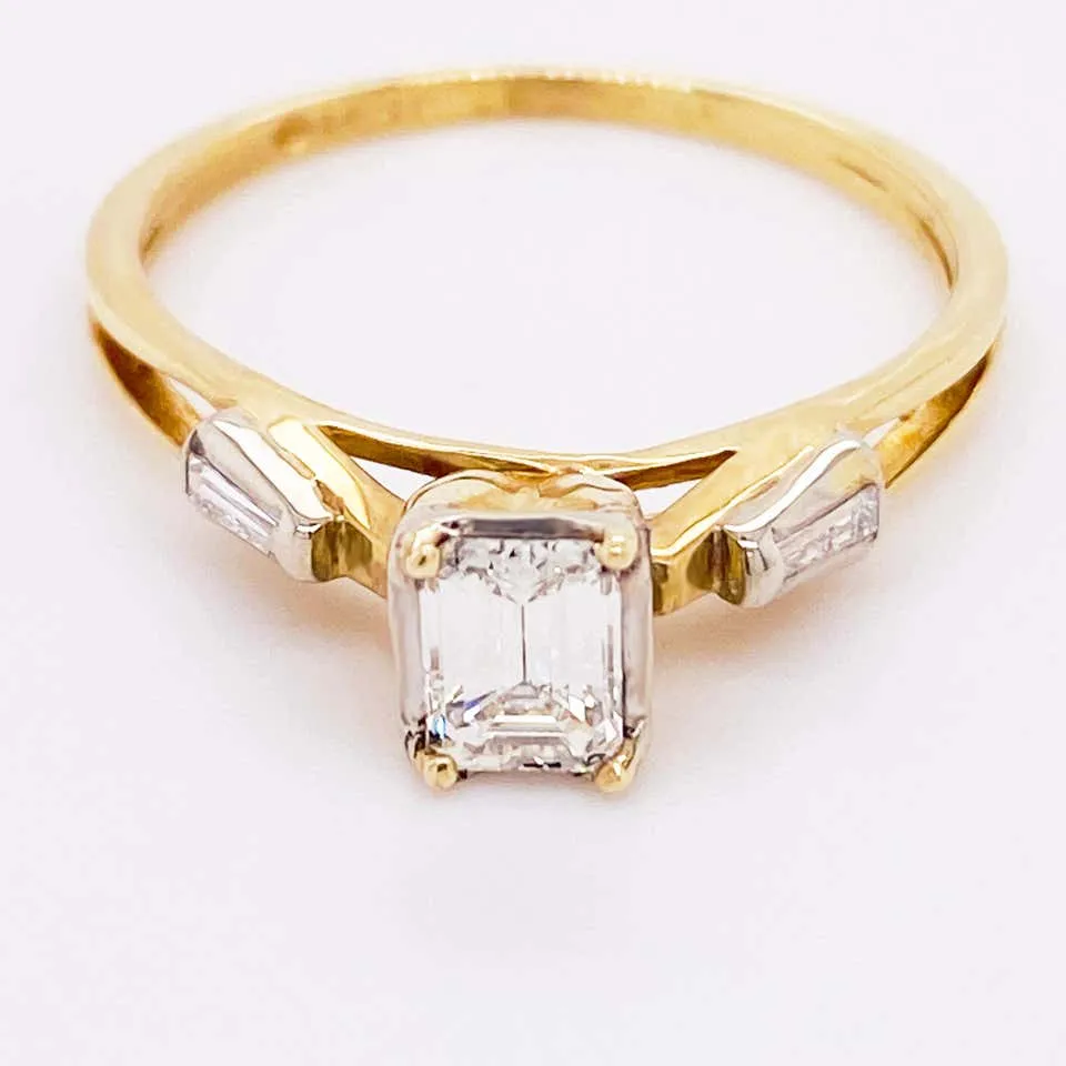 Emerald Cut Diamond Engagement Ring