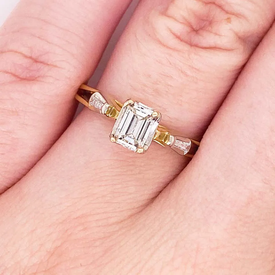Emerald Cut Diamond Engagement Ring