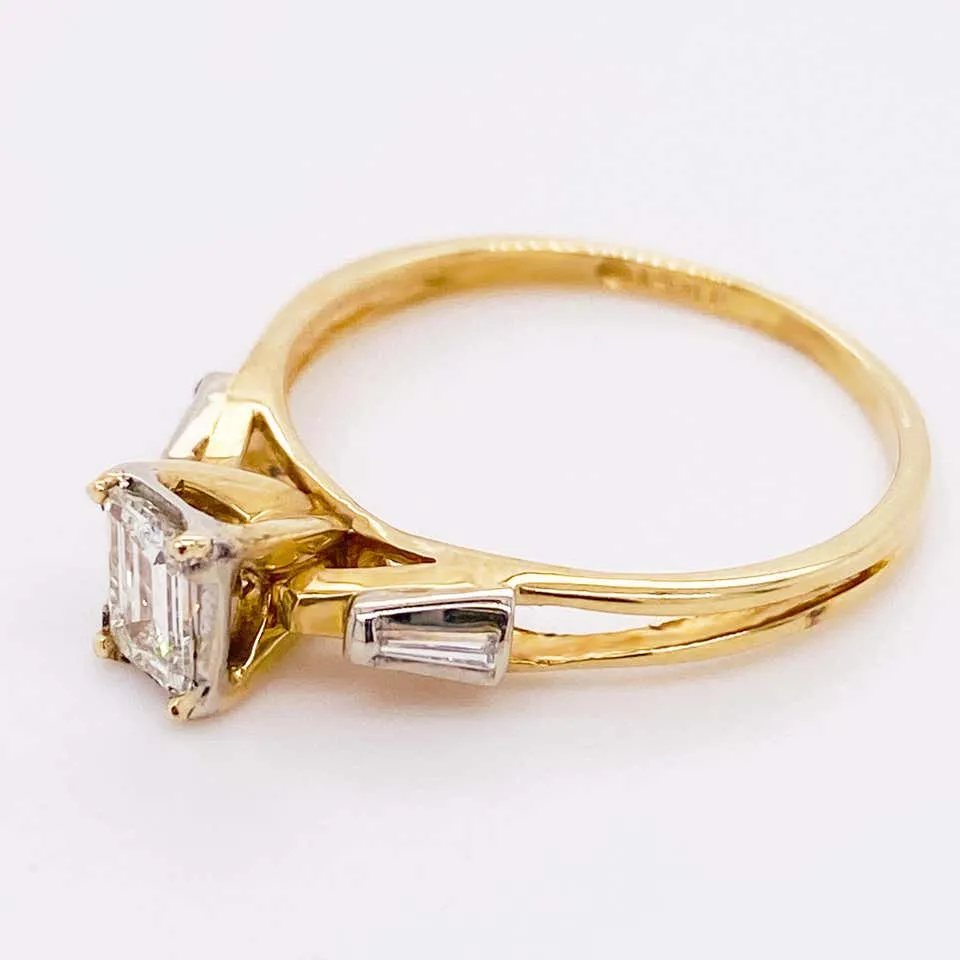 Emerald Cut Diamond Engagement Ring