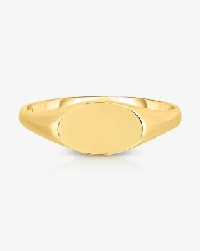 Engravable Gold Signet Ring