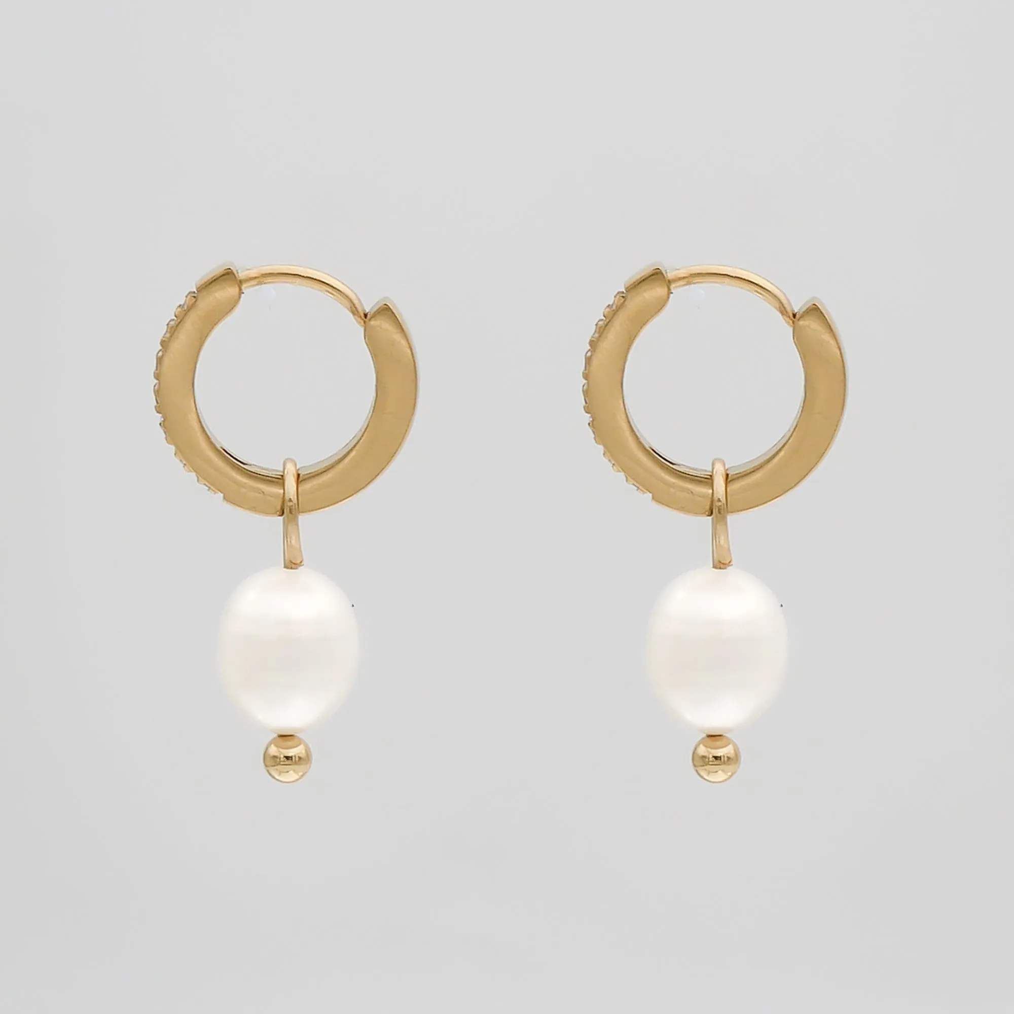 Esme Pearl Huggie Earrings