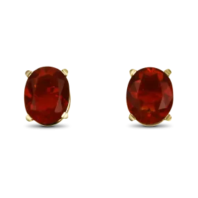 Estate 14k Yellow Gold Fire Opal Stud Earrings