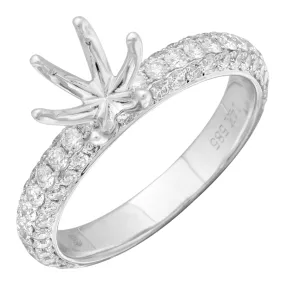 Eternity Band Solitaire Semi-Mount Ring