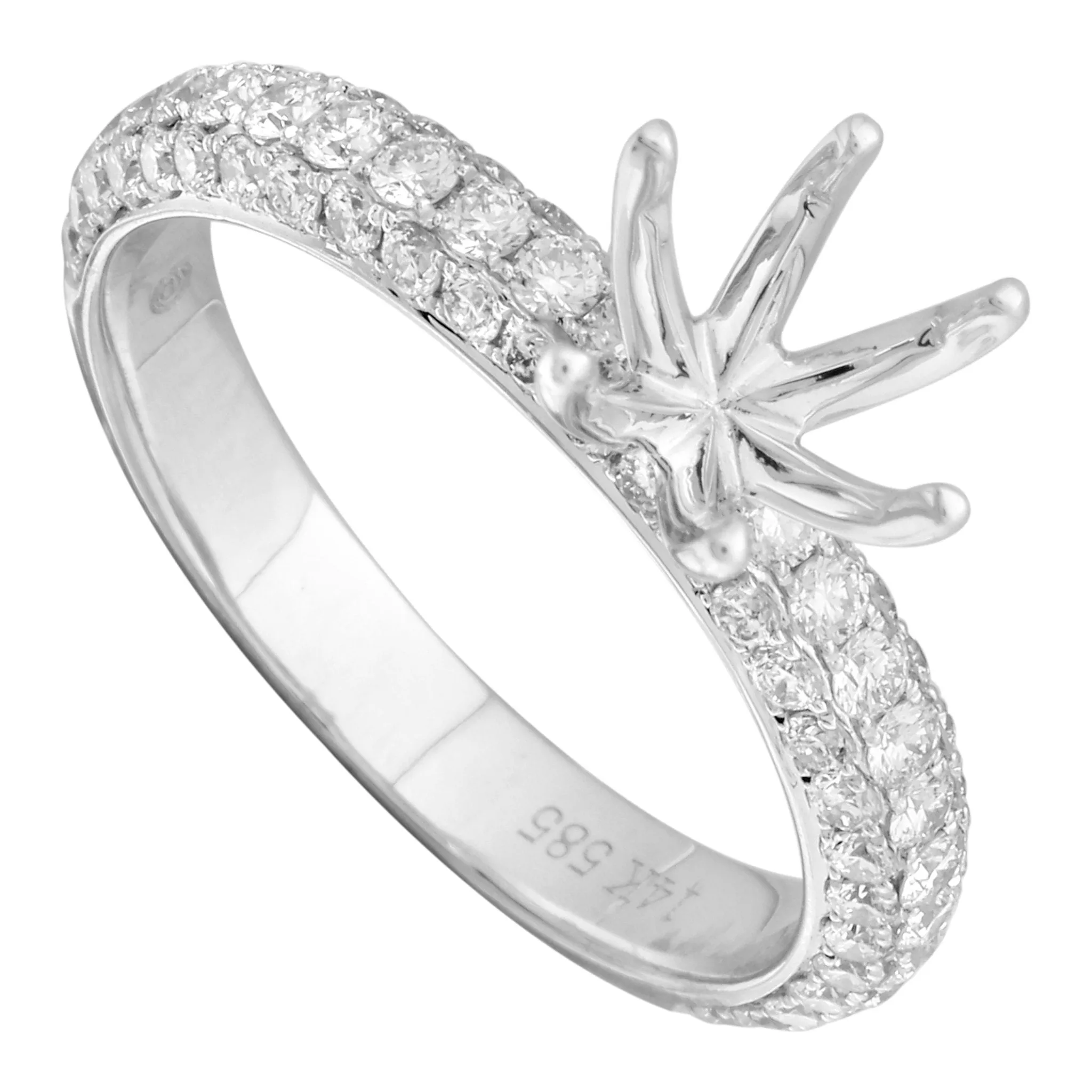 Eternity Band Solitaire Semi-Mount Ring