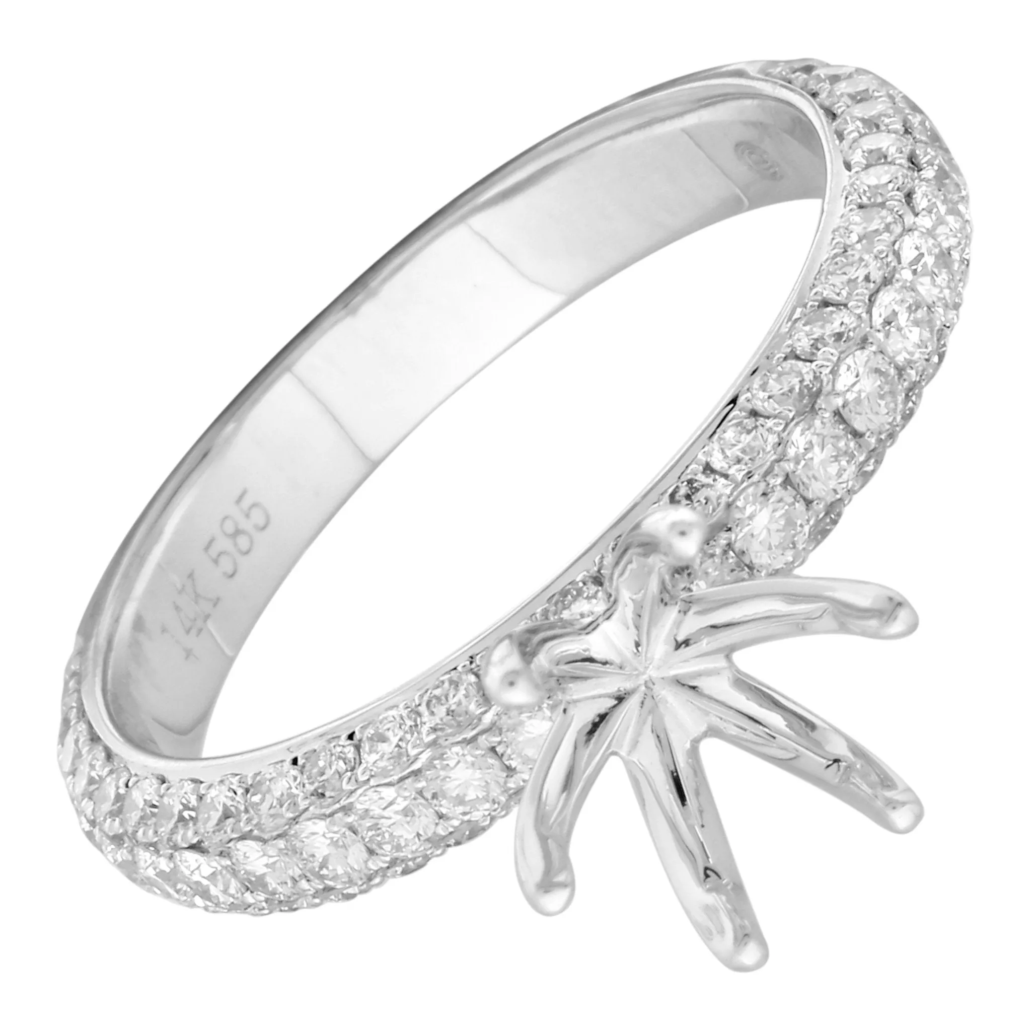 Eternity Band Solitaire Semi-Mount Ring
