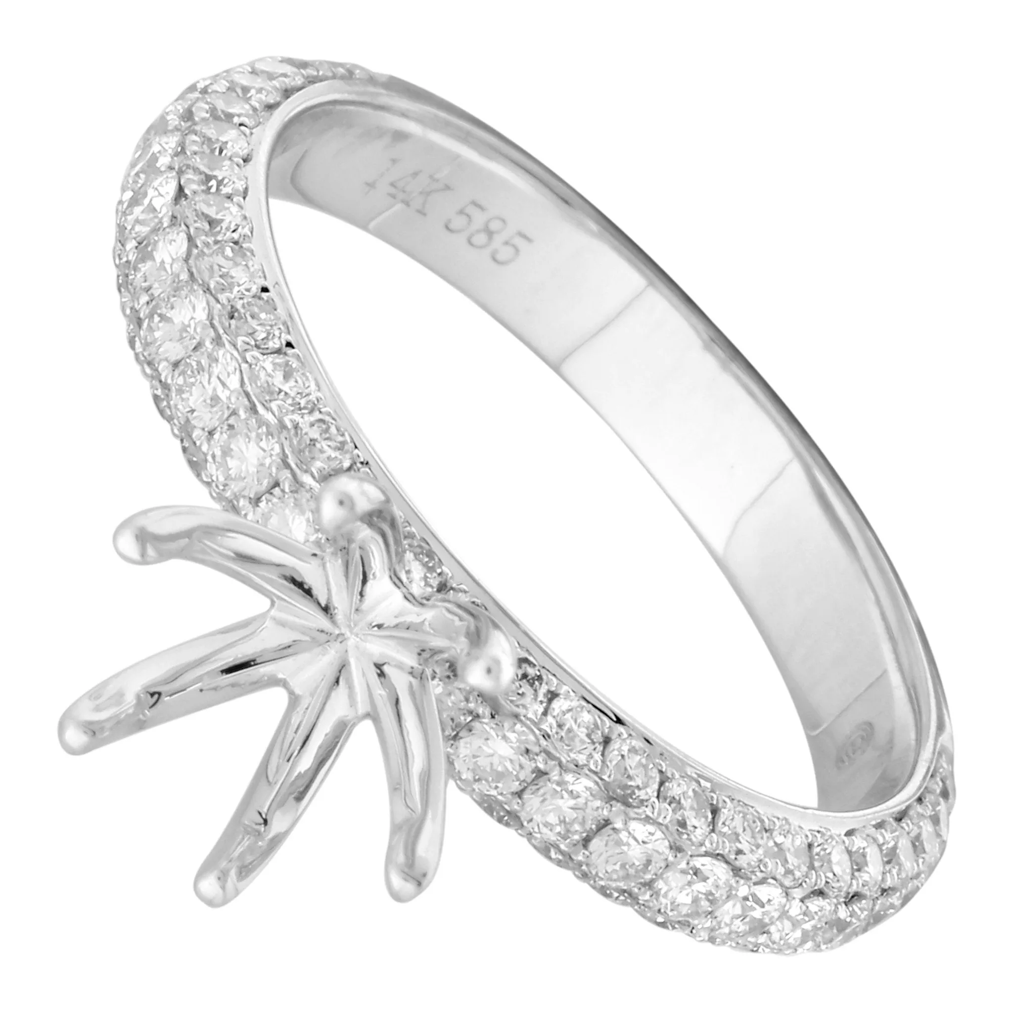 Eternity Band Solitaire Semi-Mount Ring