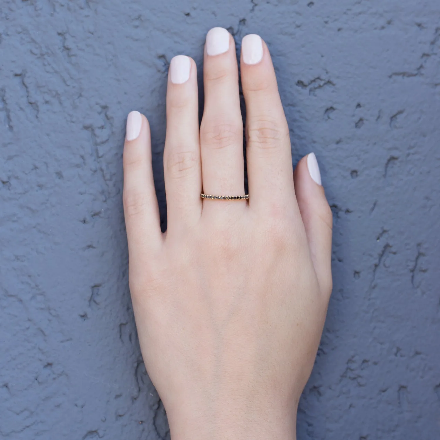 Eternity Gold Ring Black Diamonds