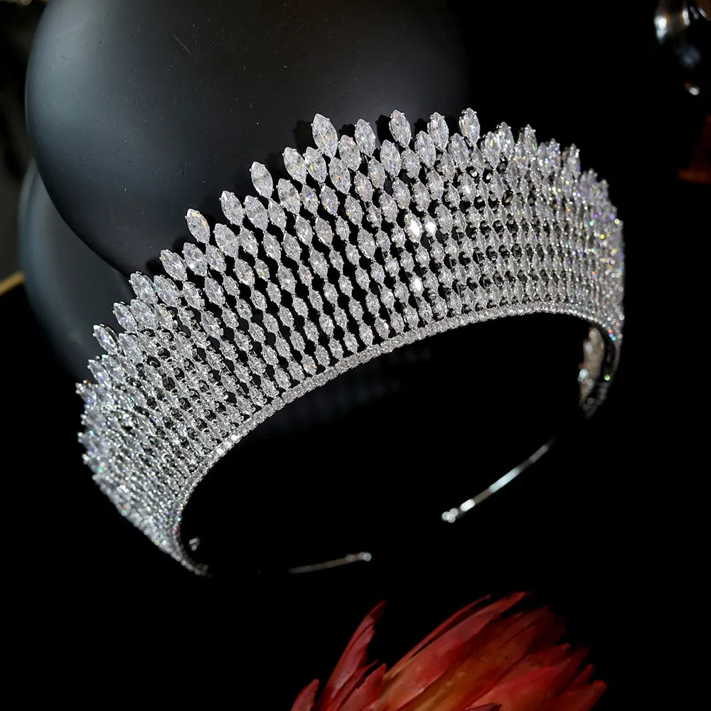 European Bridal Headdress Crystal Queen Crown Bridal Hair Accessory