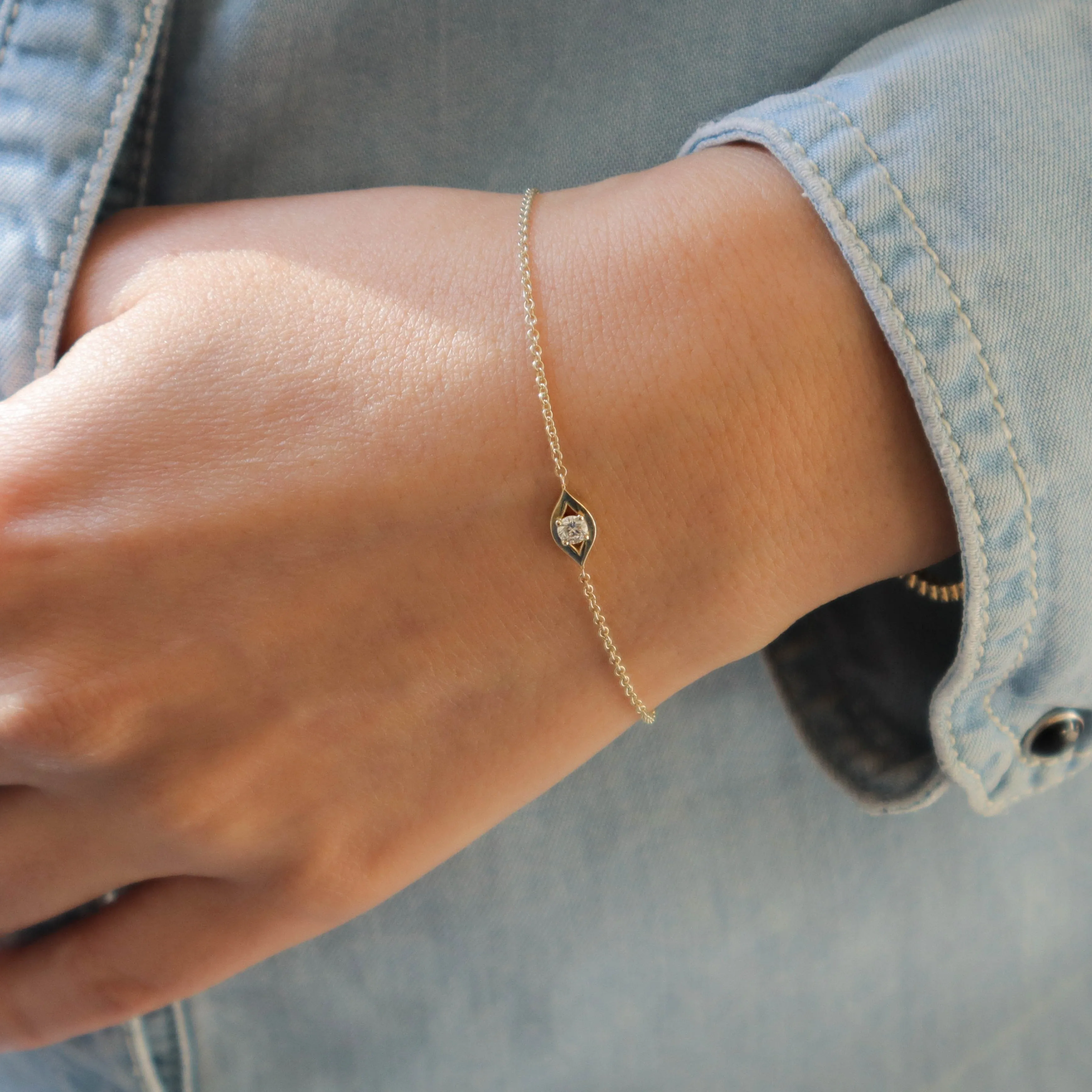 Evil Eye Gold Bracelet diamond