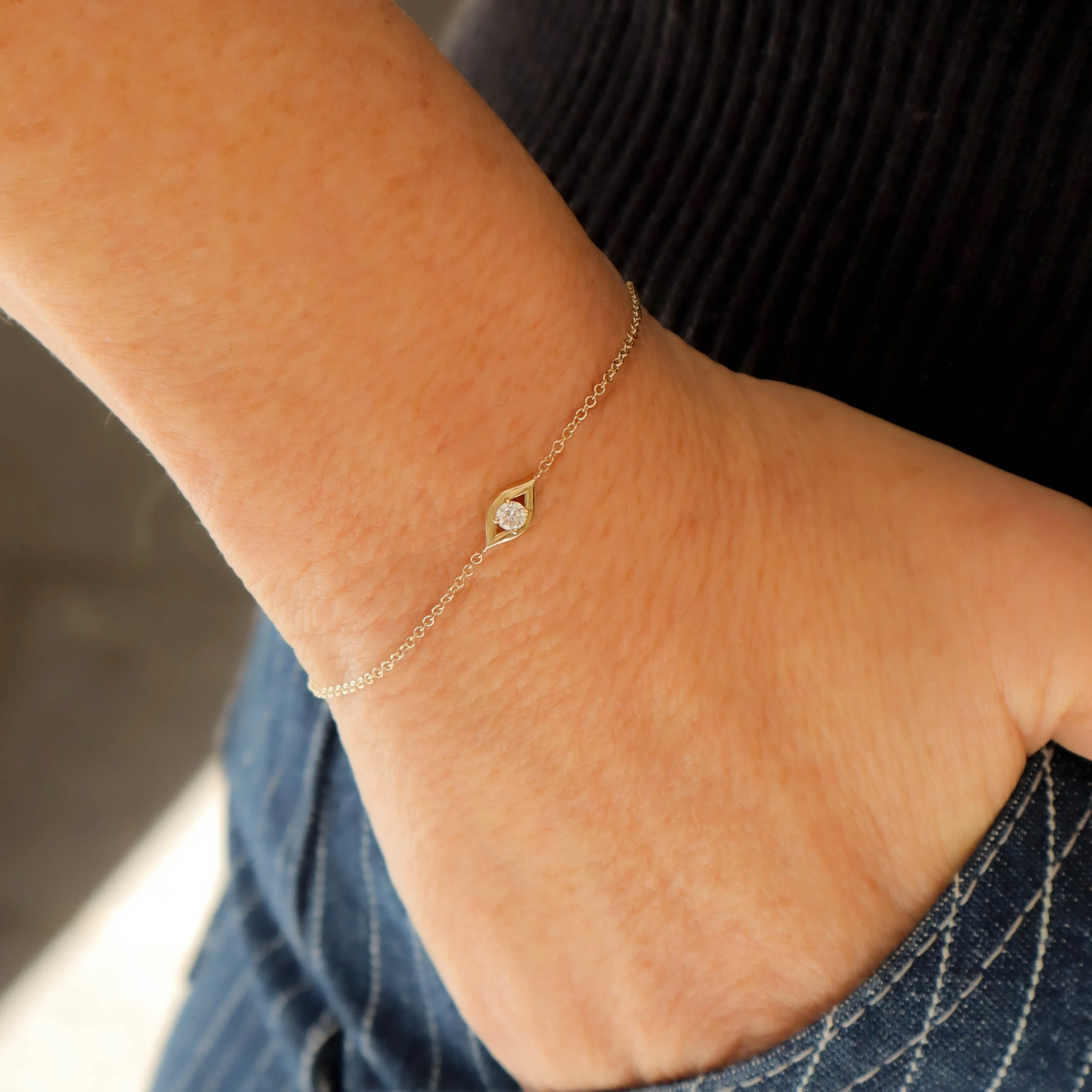 Evil Eye Gold Bracelet diamond