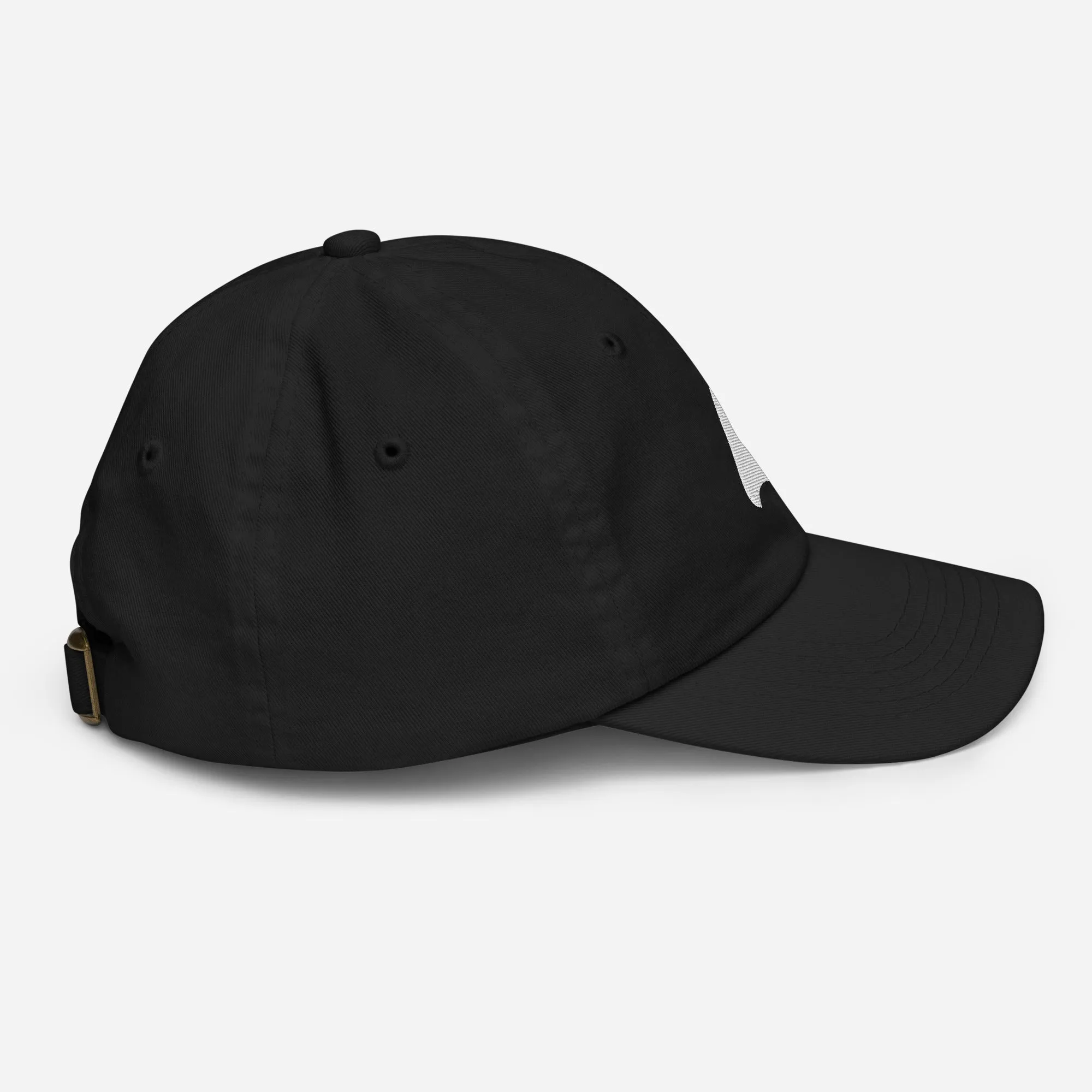 Extremely Stoked®️ White Epic Wave Logo on Kid Size Black Baseball Cap