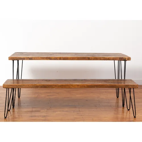 Fairfield Industrial Bench - Hairpin Legs