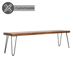 Fairfield Industrial Bench - Hairpin Legs
