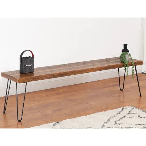 Fairfield Industrial Bench - Hairpin Legs
