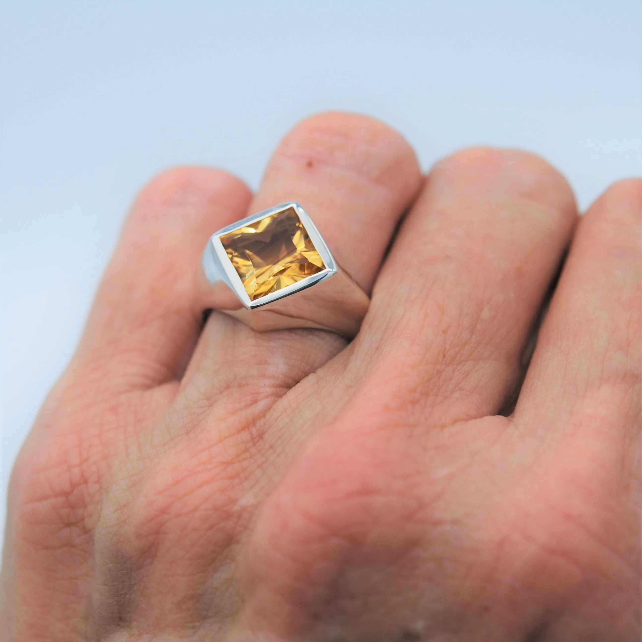 Fancy Gemset Signet style ring Ai227