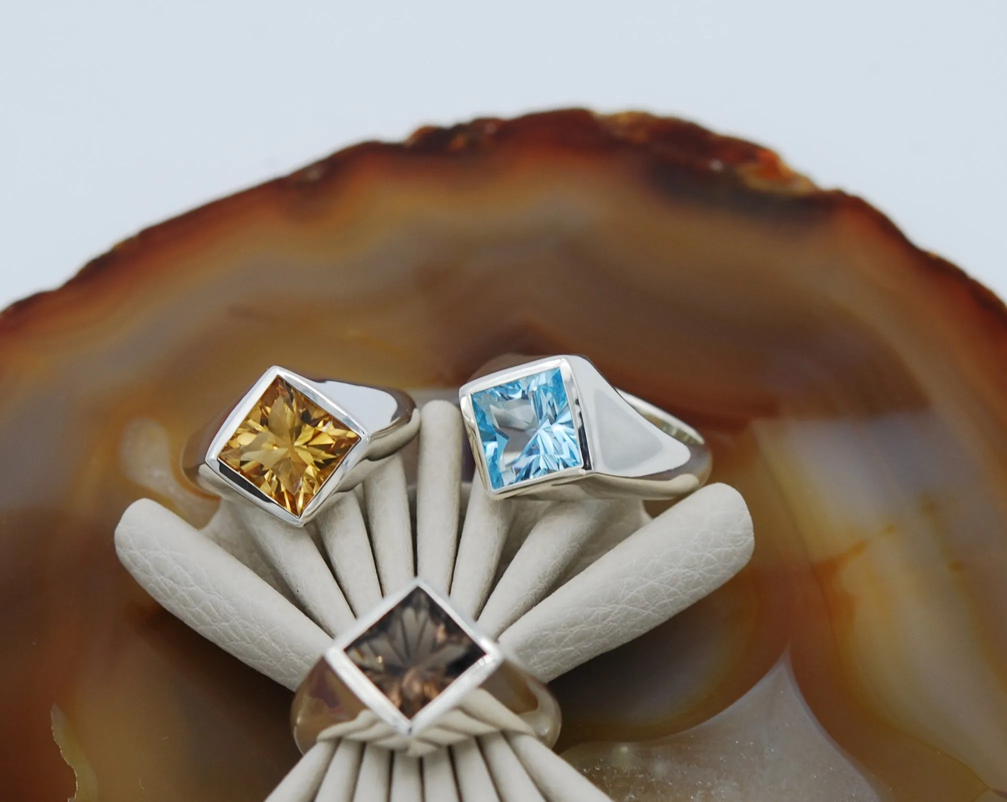 Fancy Gemset Signet style ring Ai227