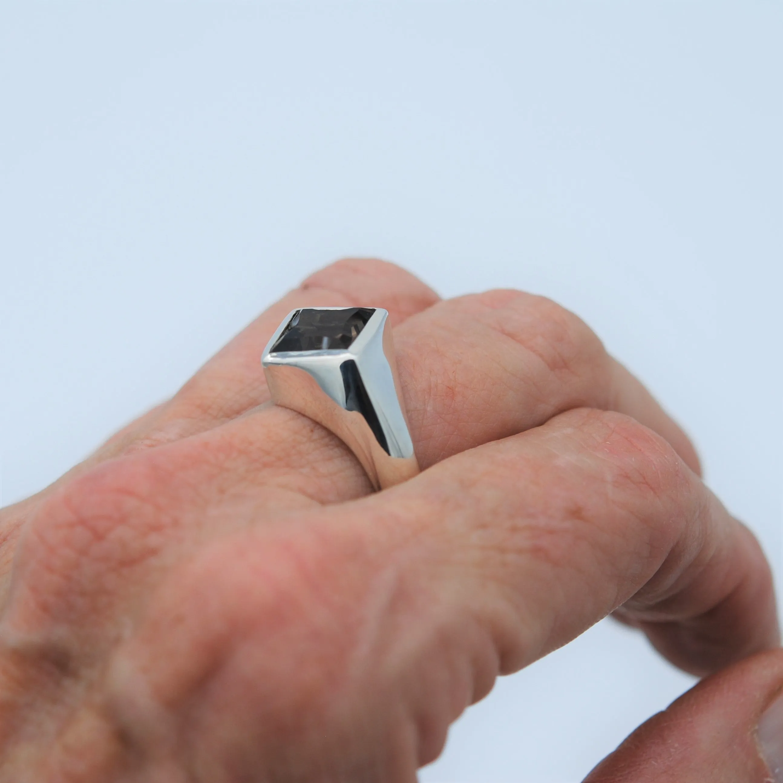 Fancy Gemset Signet style ring Ai227