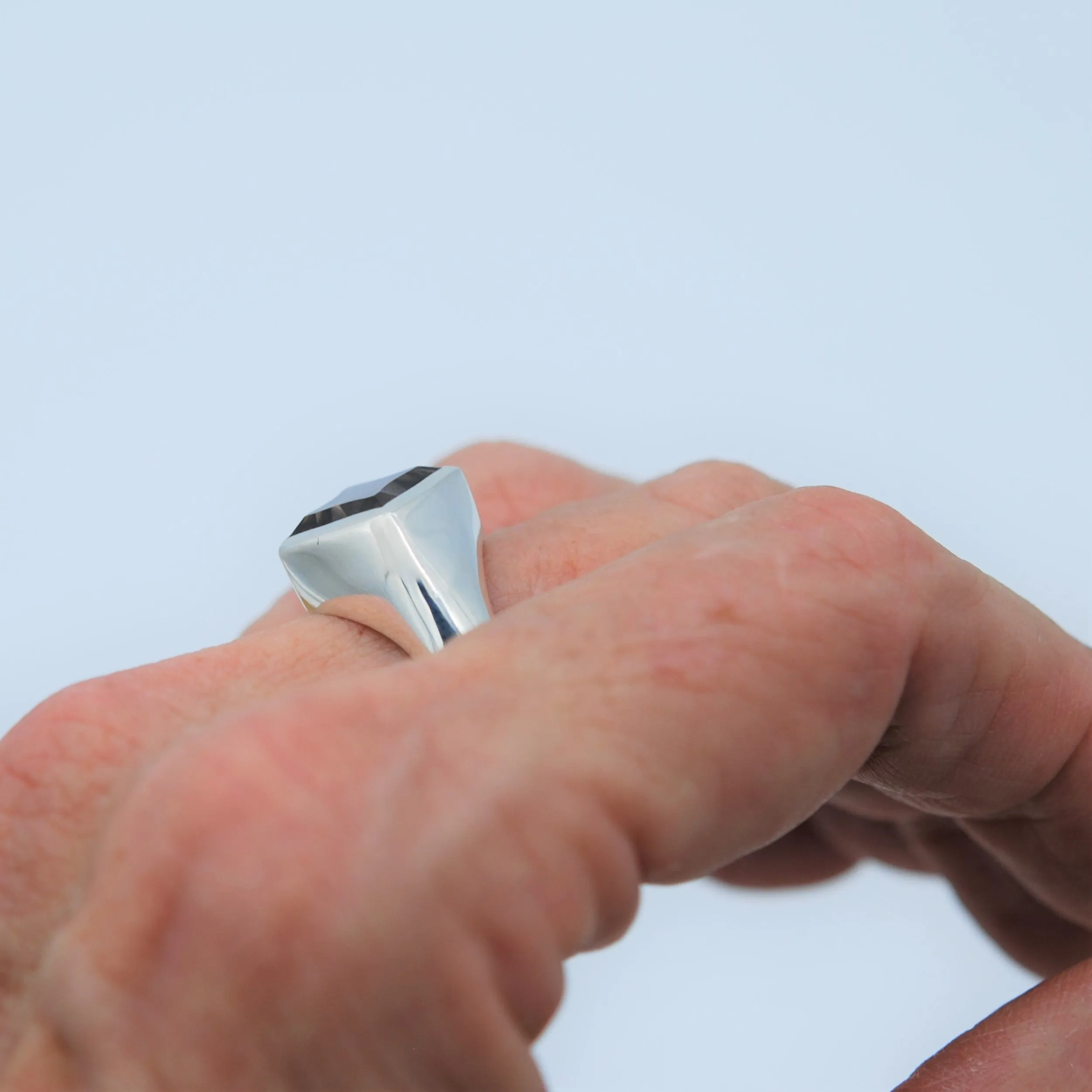 Fancy Gemset Signet style ring Ai227
