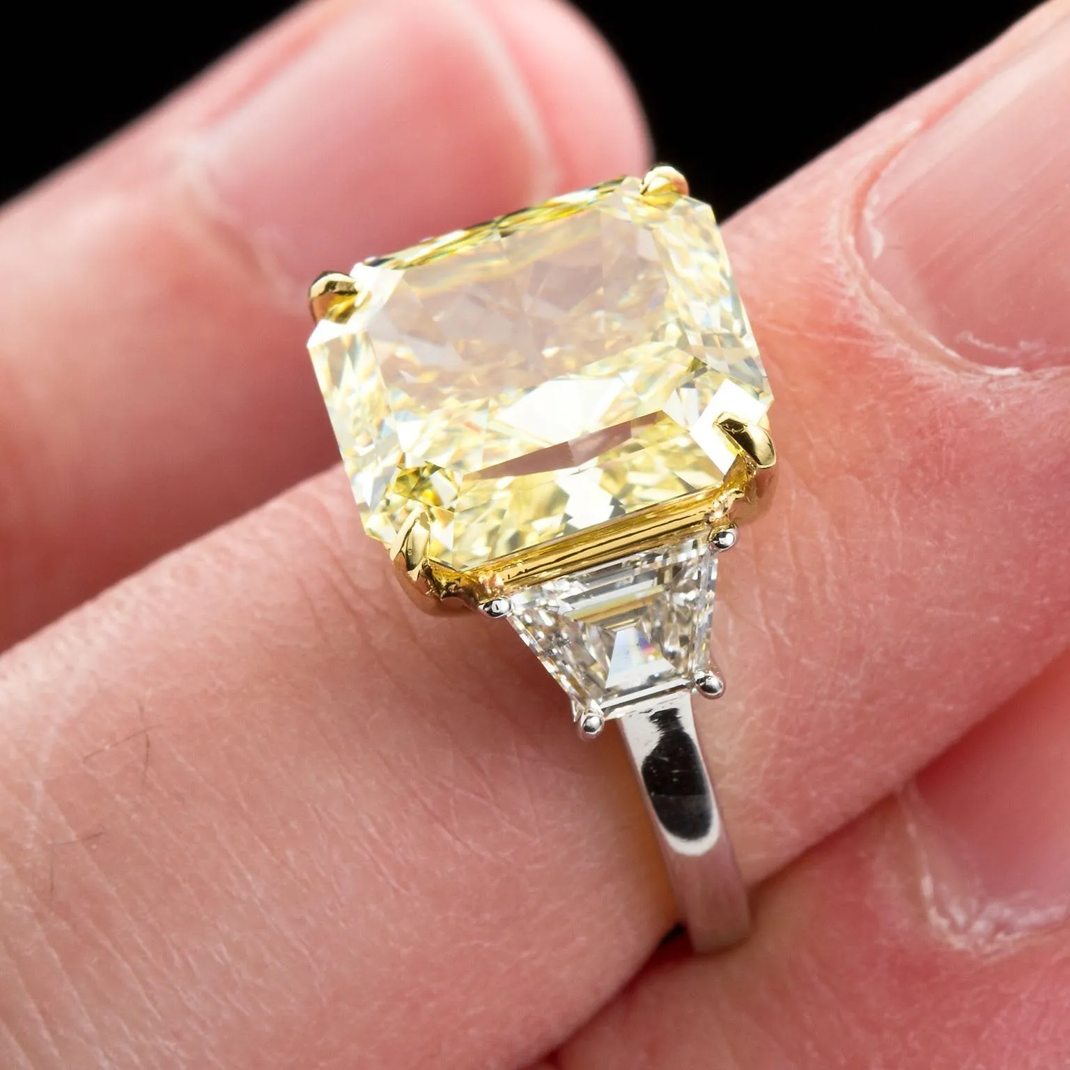 Fancy Yellow Diamond Engagement Ring 7.34 Carat GIA Certified