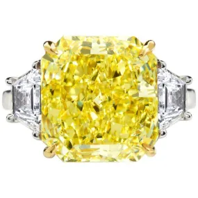 Fancy Yellow Diamond Engagement Ring 7.34 Carat GIA Certified