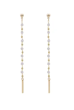 Farrah B Temptress Earrings in White Opal Gold