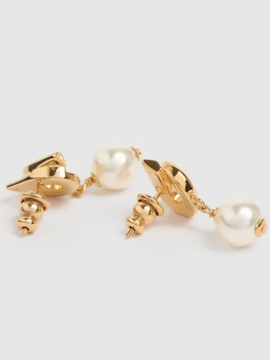 Ferragamo   Gancio faux pearl drop earrings 