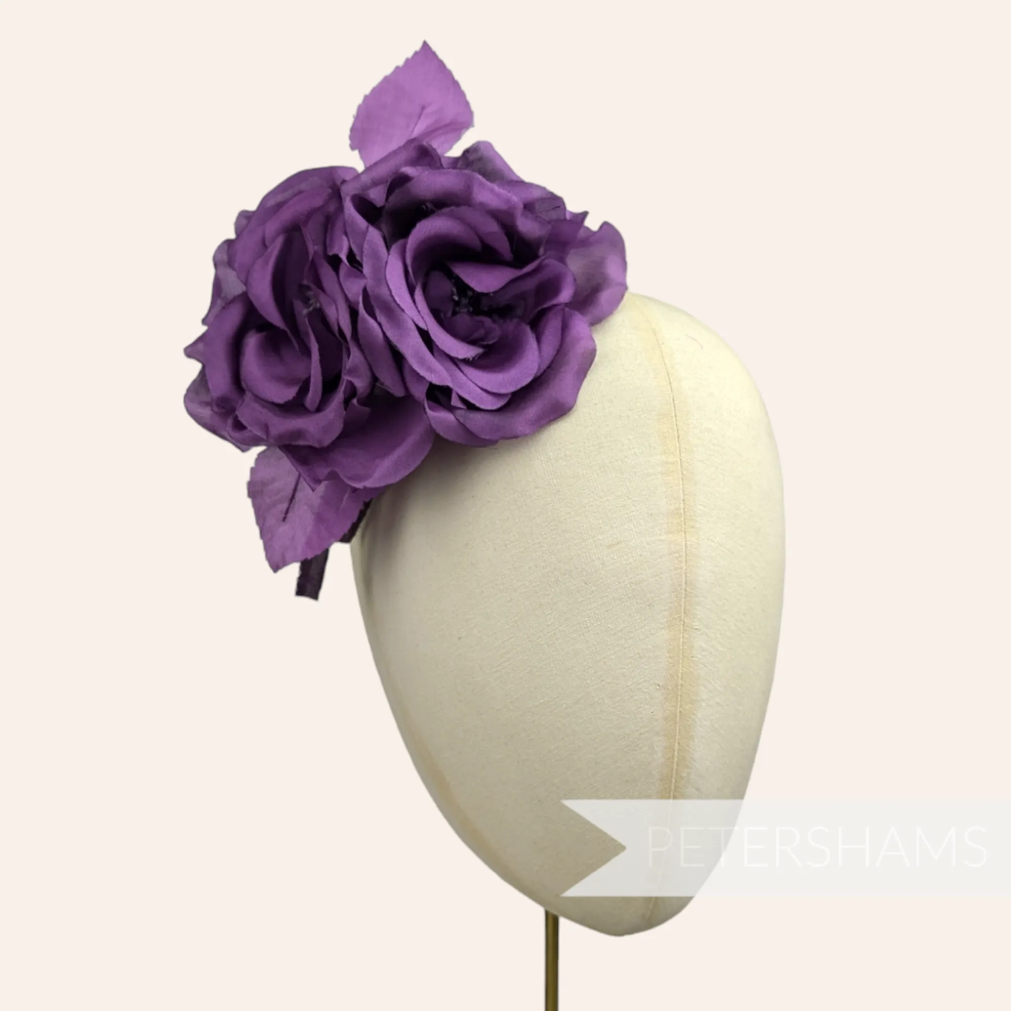 'Fiona' Silk Double Rose Millinery Flower Hat Mount