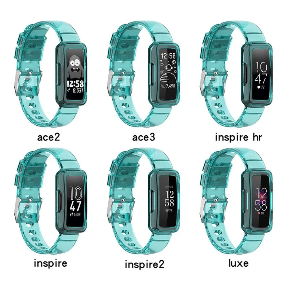 Fitbit Ace 3 / Luxe / Inspire HR clear TPU cover   watch strap - Transparent Blue