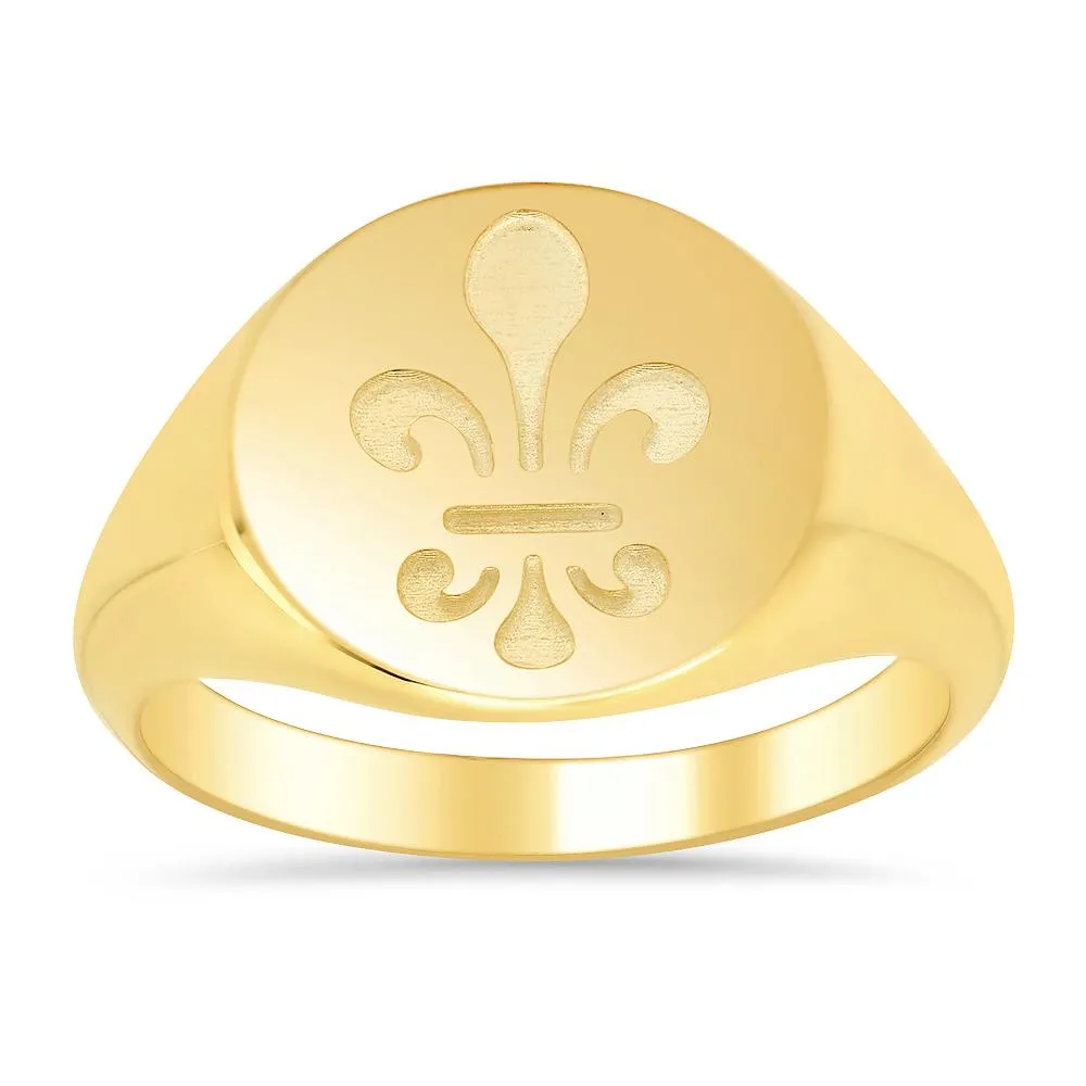 Fleur de lis Signet Ring for Ladies