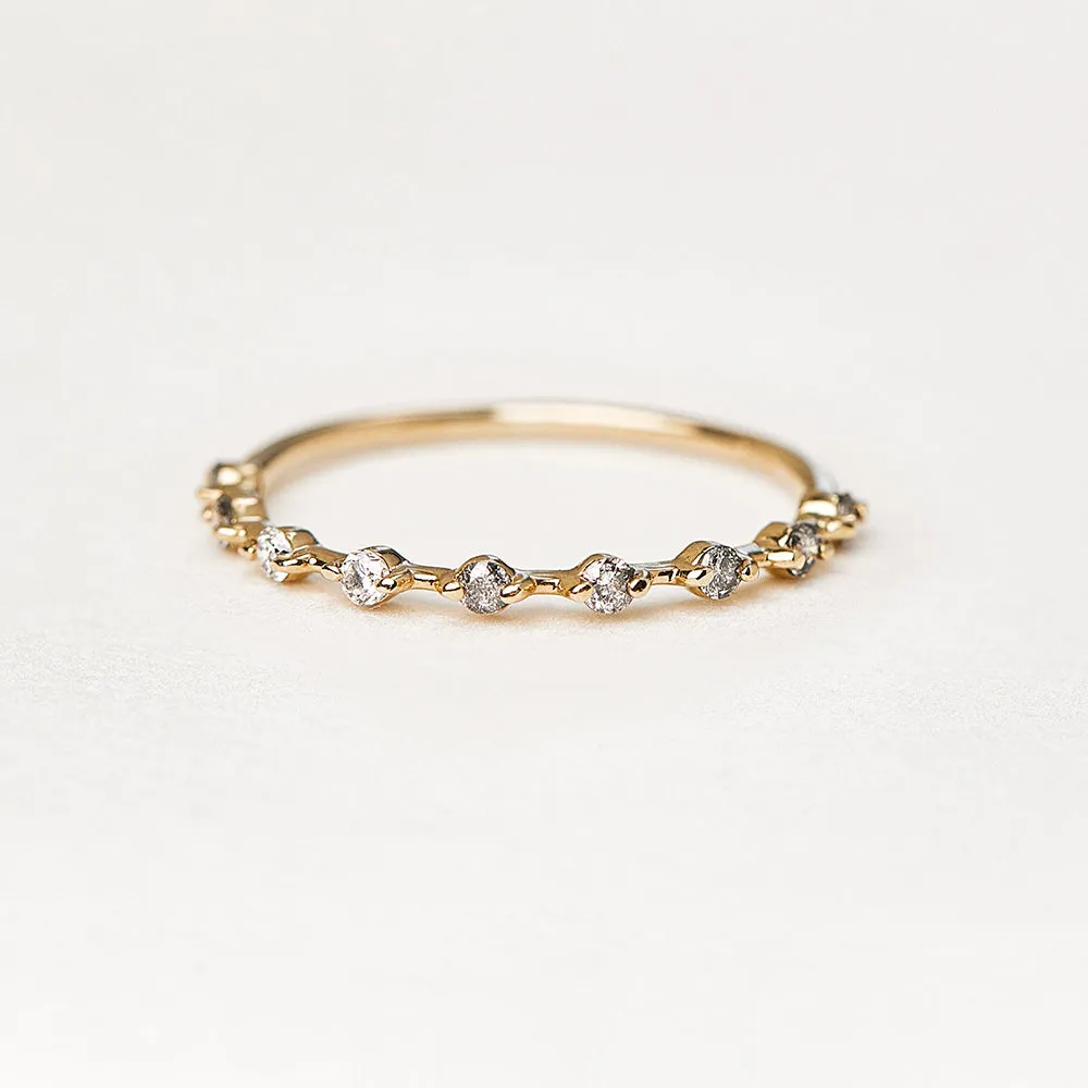 Floating Diamonds Ring - 0,18ct Salt & Pepper Diamonds