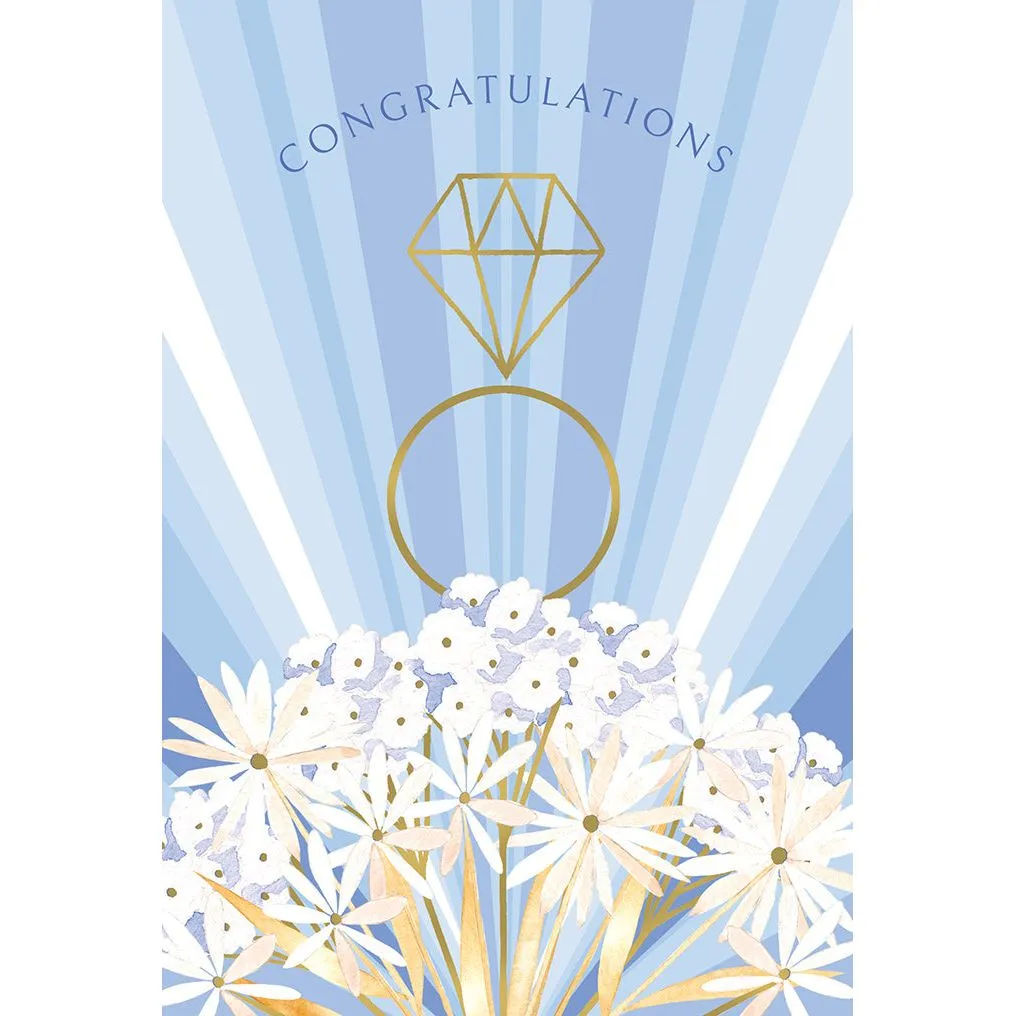 Floral Ring Engagement Card