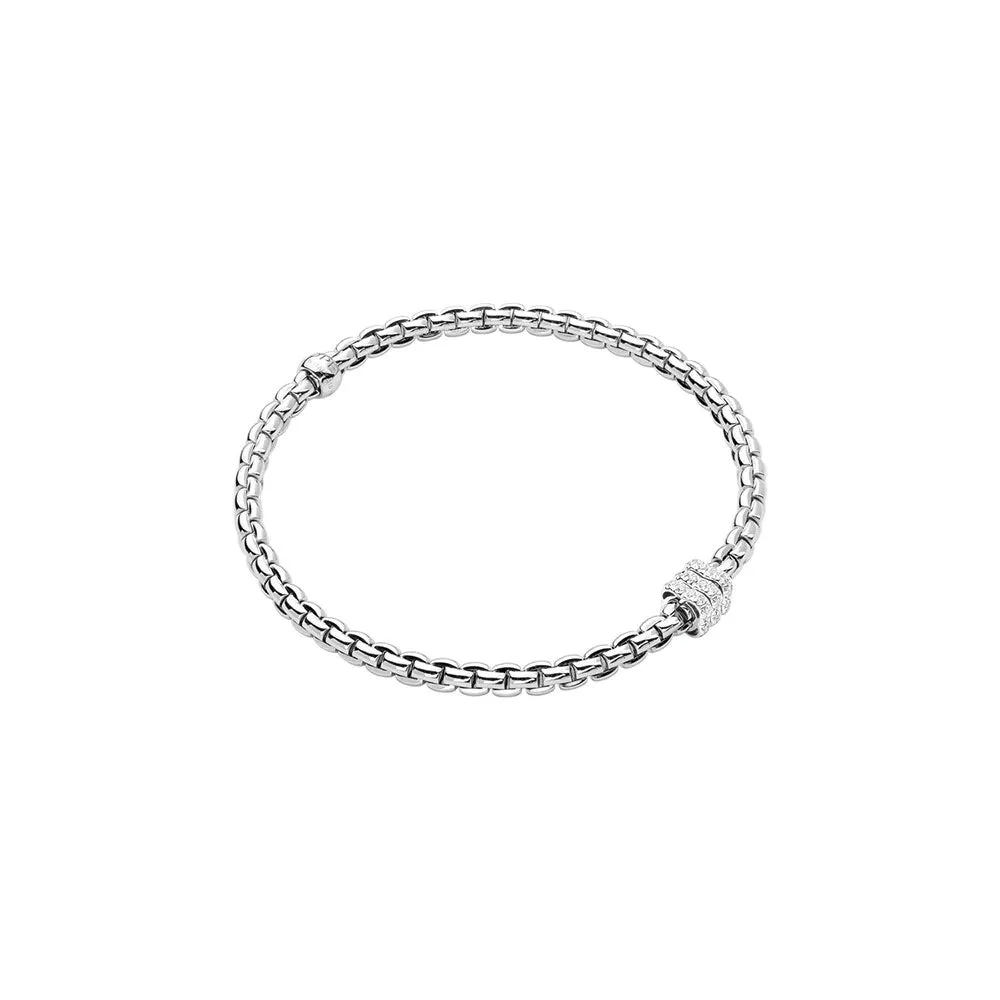 Fope 18K White Gold Eka Collection Diamond Bracelet, Small Size