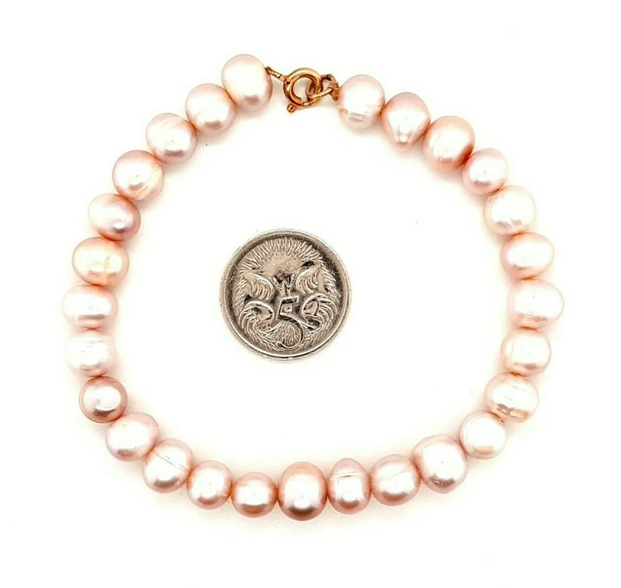 Freshwater Baroque Pearl & 14ct Yellow Gold Bracelet Length: 19cm