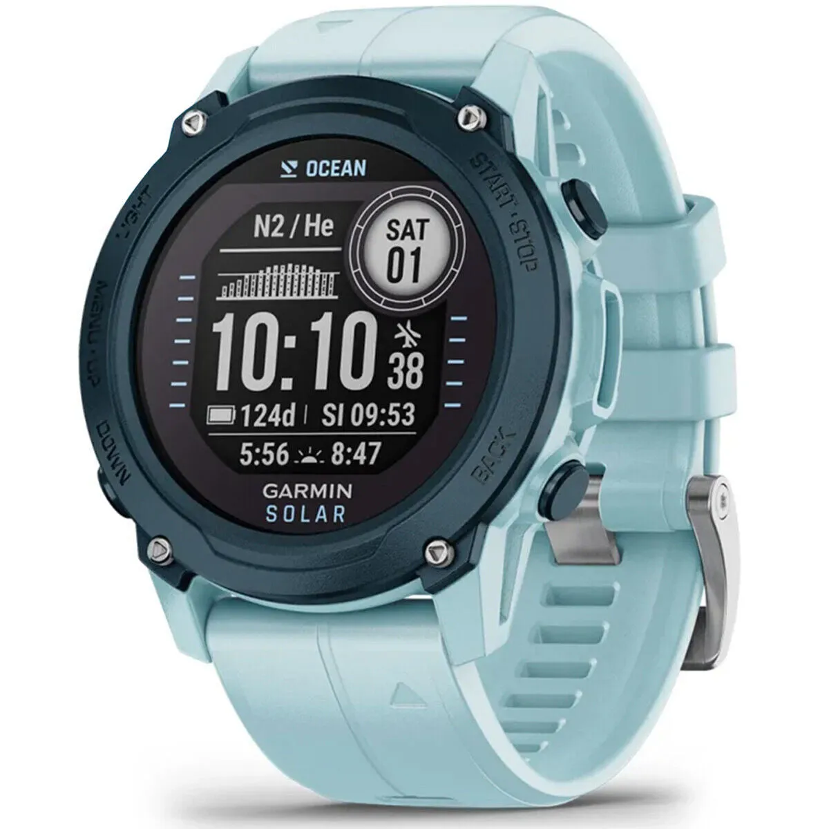 Garmin Descent G1 Solar - Ocean Edition GPS Smartwatch Watch-Style and Dive Computer Azure (010-02604-04)