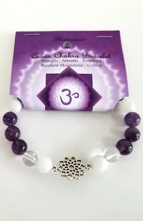 Gemstone Bead Bracelet - Crown Chakra