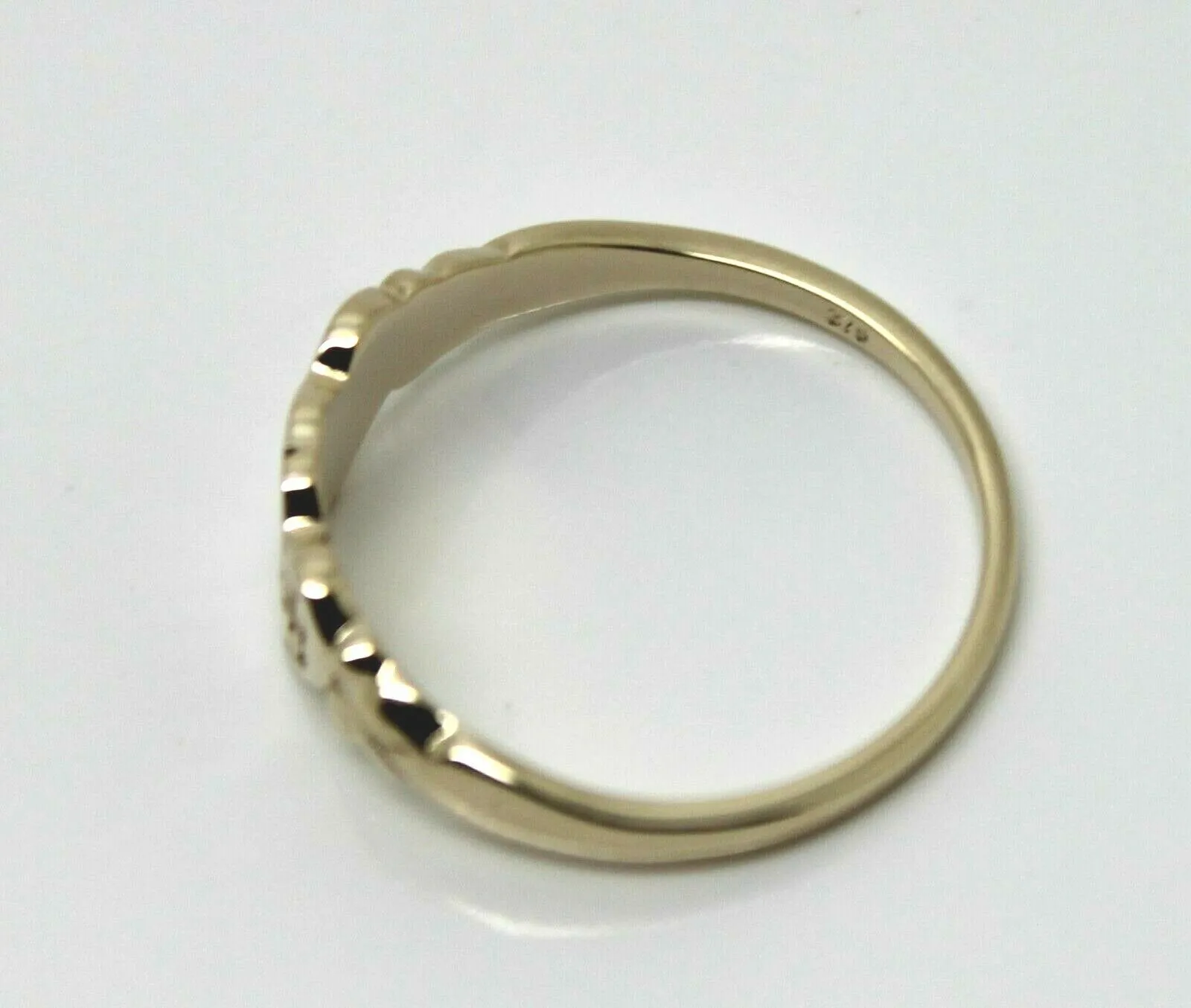 Genuine 9ct 9k Yellow, Rose or White Gold Double Heart Yellow Topaz Birthstone Signet Ring   Engraving