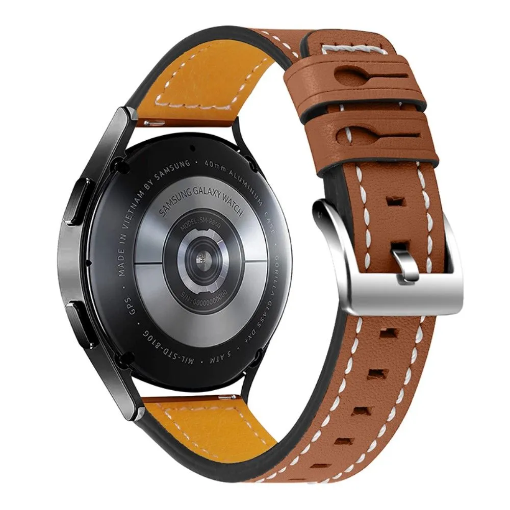 Genuine leather watch strap for Samsung Galaxy Watch - Brown