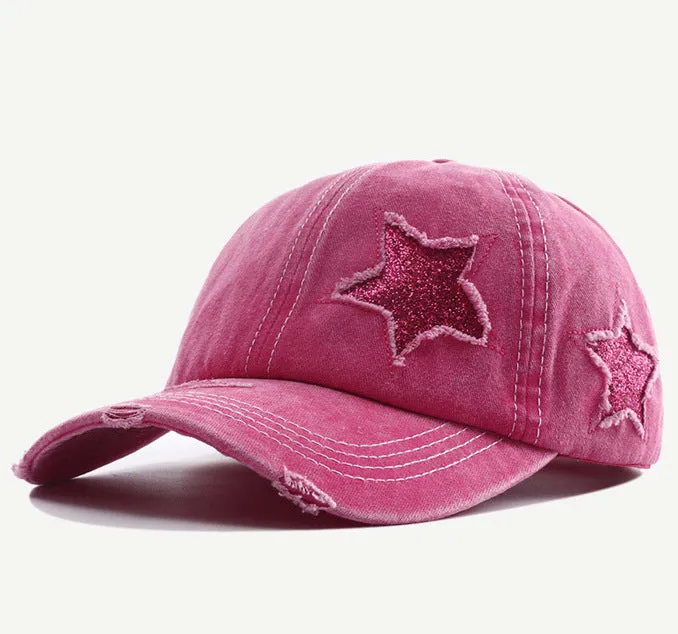 Glitter Star Baseball Hats- Assorted