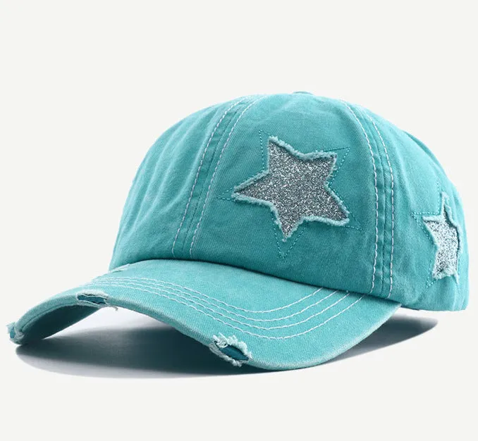 Glitter Star Baseball Hats- Assorted