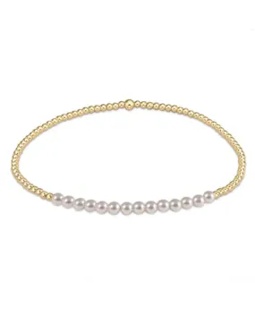 Gold Bliss 2mm Bead Bracelet - Pearl