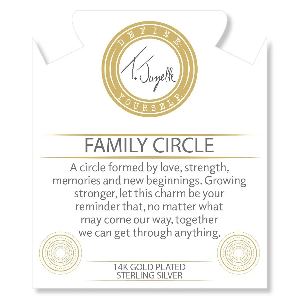 Gold Collection - Moonstone Stone Bracelet with Family Circle Gold Charm