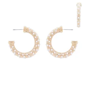 Gold Pearl Wrapped Earrings