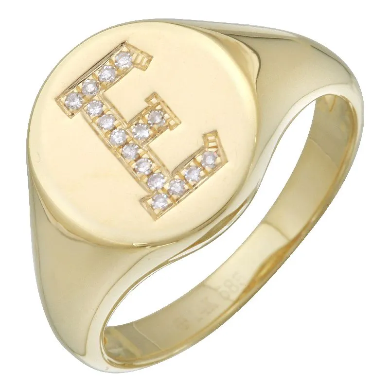 Gold Signet Initial Ring