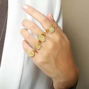Gold Signet Initial Ring