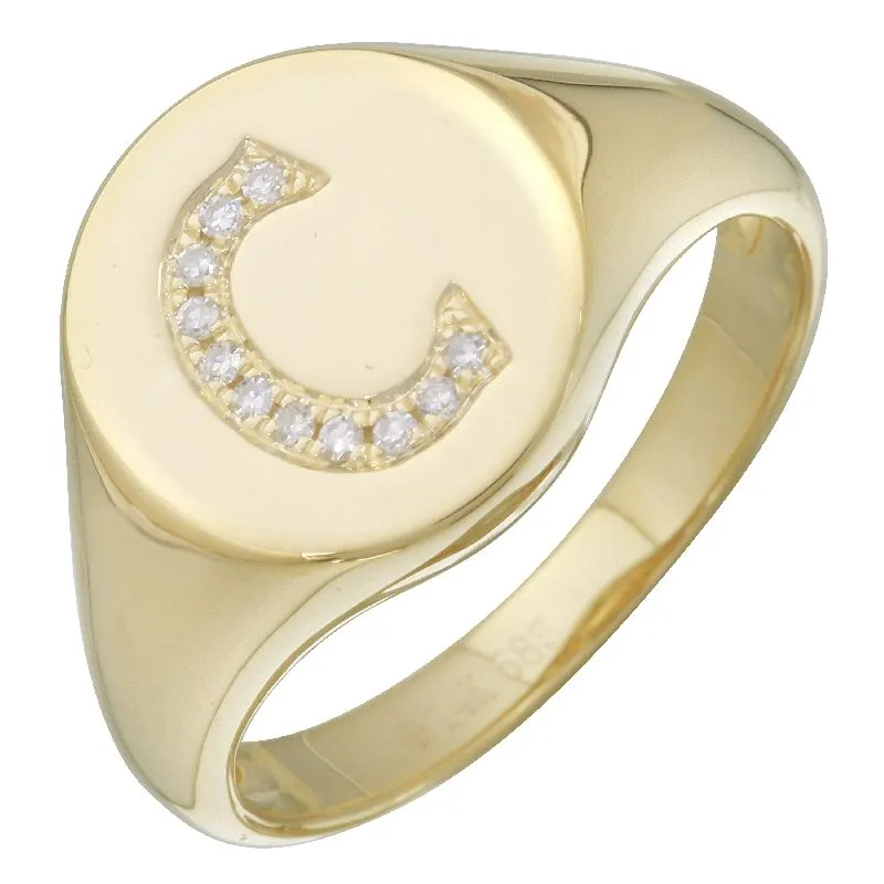 Gold Signet Initial Ring