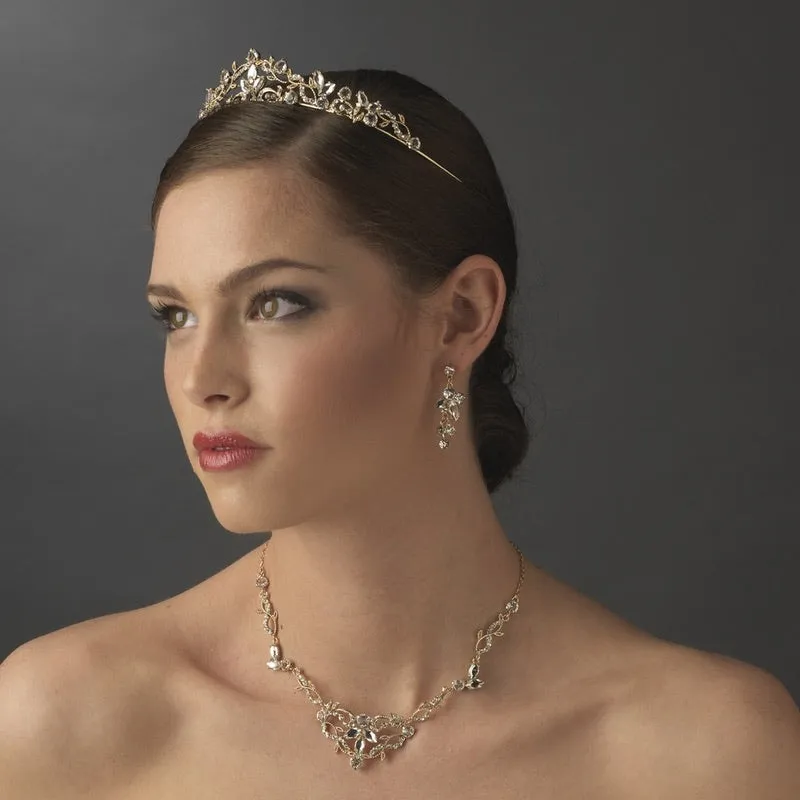 Gorgeous Dainty Crystal Swirl Bridal Tiara Crown